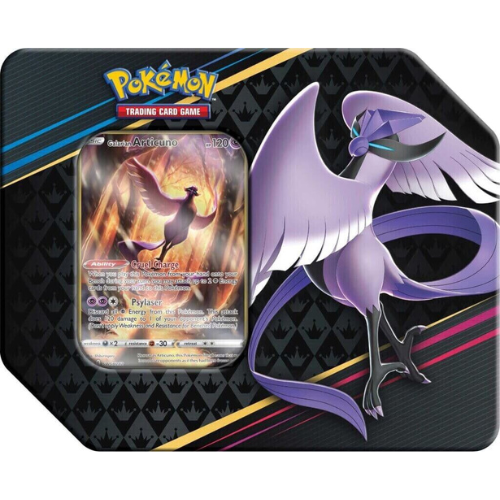 Pokémon TCG Crown Zenith Galarian Articuno Tin sealed product with 5 booster packs and foil promo card