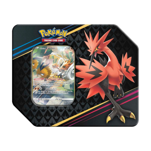 Pokémon TCG Crown Zenith Galarian Zapdos Tin sealed product with 5 booster packs and foil promo card