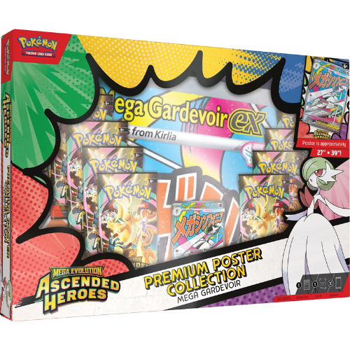 Pokémon TCG Mega Evolution Ascended Heroes Mega Gardevoir ex Premium Poster Collection with 10 booster packs and foil promo card