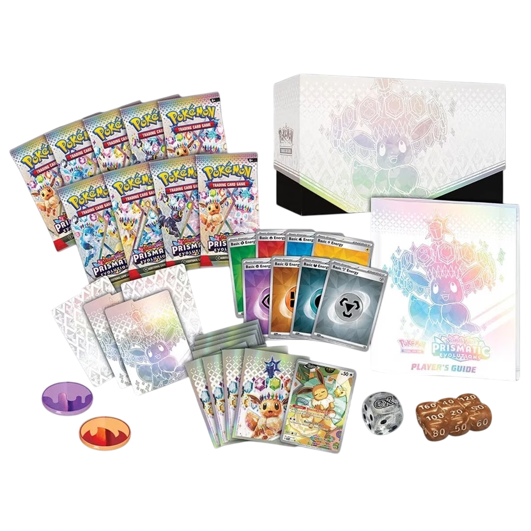 Pokémon TCG Scarlet & Violet Prismatic Evolutions Elite Trainer Box contents sealed