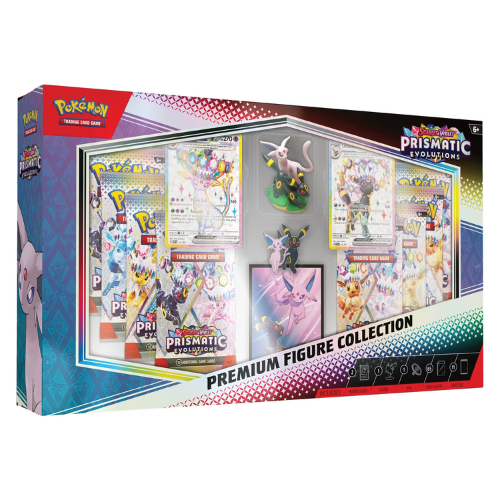 Pokémon TCG Scarlet & Violet Prismatic Evolutions Premium Figure Collection featuring Espeon ex and Umbreon ex